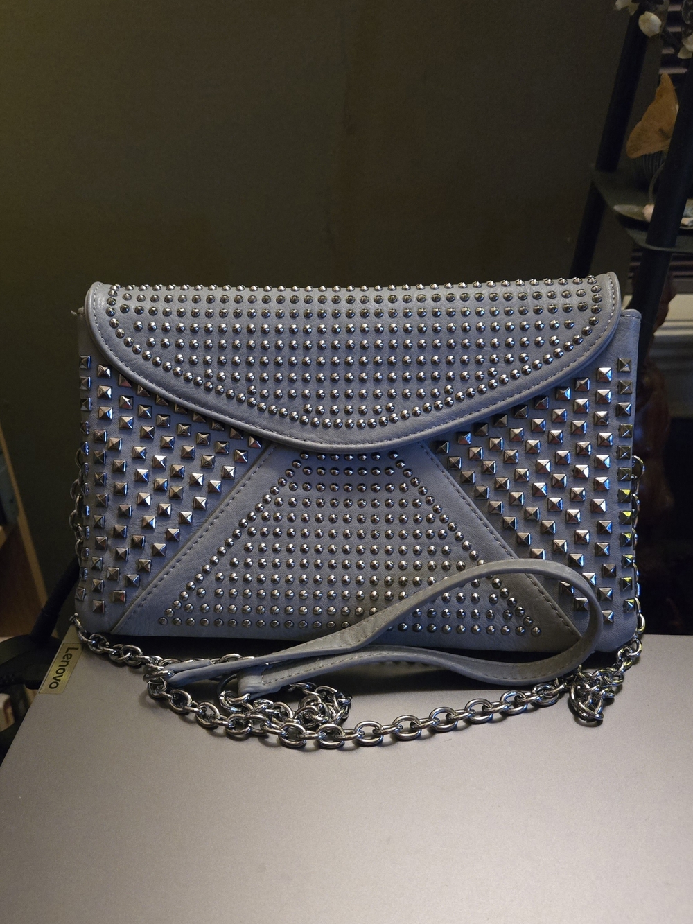 Edgy & Chic MMS Design Studio "Aryanna" Studded Crossbody Bag - Like New!